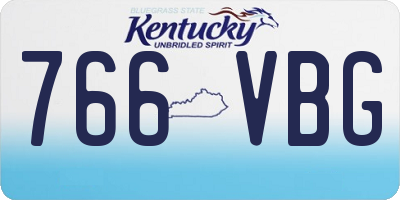 KY license plate 766VBG