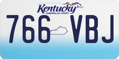 KY license plate 766VBJ