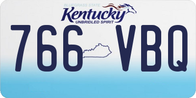 KY license plate 766VBQ
