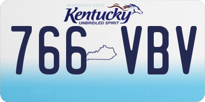 KY license plate 766VBV