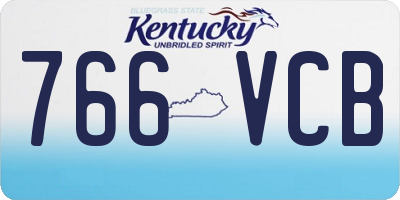 KY license plate 766VCB