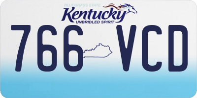 KY license plate 766VCD