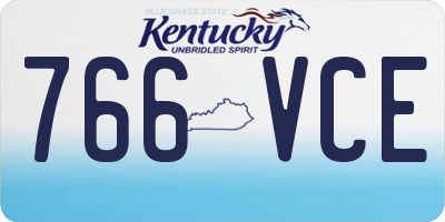 KY license plate 766VCE