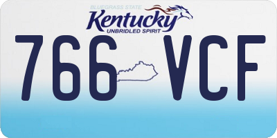 KY license plate 766VCF