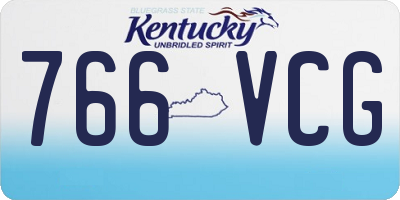 KY license plate 766VCG
