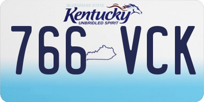 KY license plate 766VCK