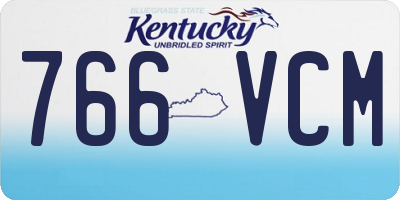 KY license plate 766VCM