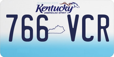 KY license plate 766VCR