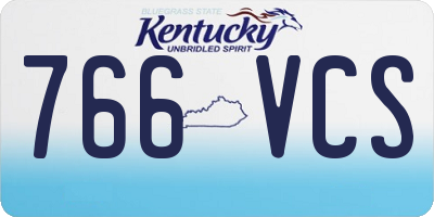 KY license plate 766VCS