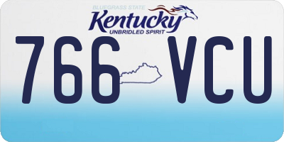 KY license plate 766VCU