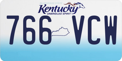 KY license plate 766VCW