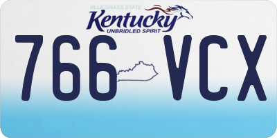 KY license plate 766VCX