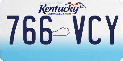 KY license plate 766VCY