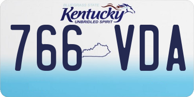 KY license plate 766VDA