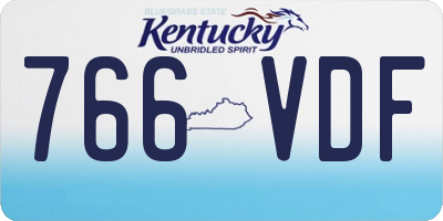 KY license plate 766VDF