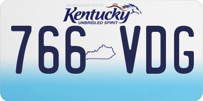 KY license plate 766VDG