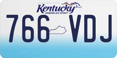 KY license plate 766VDJ