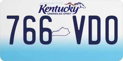 KY license plate 766VDO