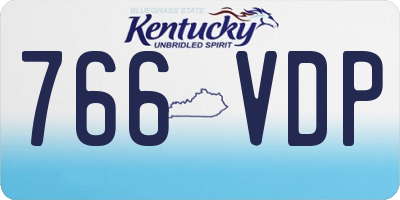 KY license plate 766VDP