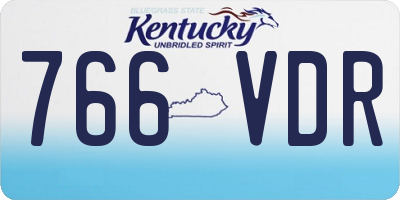KY license plate 766VDR