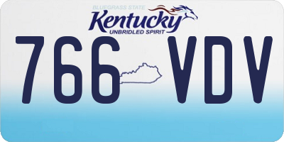 KY license plate 766VDV