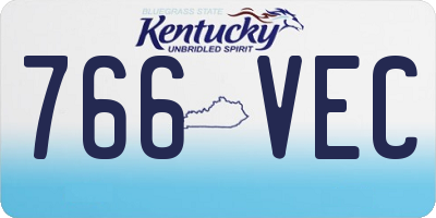 KY license plate 766VEC