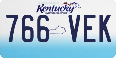 KY license plate 766VEK