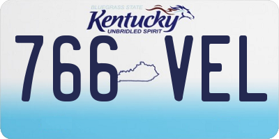 KY license plate 766VEL