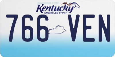 KY license plate 766VEN