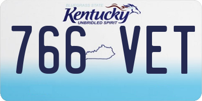 KY license plate 766VET