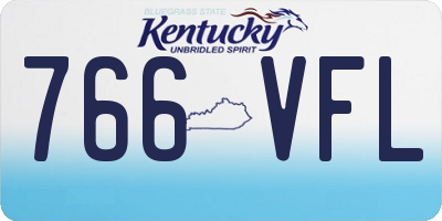 KY license plate 766VFL