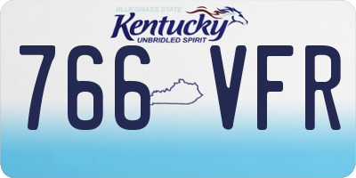 KY license plate 766VFR