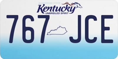 KY license plate 767JCE