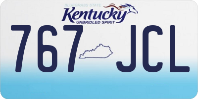 KY license plate 767JCL