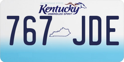 KY license plate 767JDE