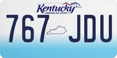KY license plate 767JDU