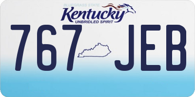 KY license plate 767JEB