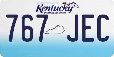 KY license plate 767JEC