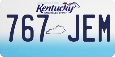 KY license plate 767JEM