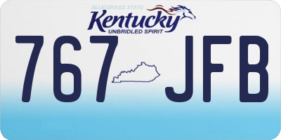KY license plate 767JFB