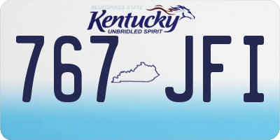 KY license plate 767JFI