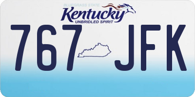 KY license plate 767JFK