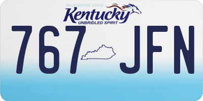 KY license plate 767JFN