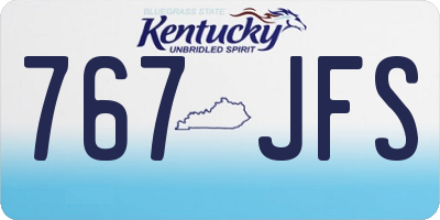 KY license plate 767JFS