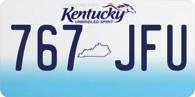 KY license plate 767JFU