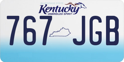 KY license plate 767JGB