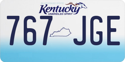 KY license plate 767JGE
