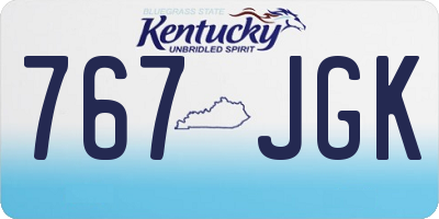 KY license plate 767JGK