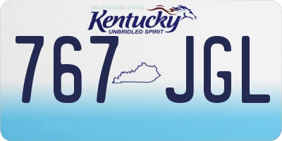 KY license plate 767JGL