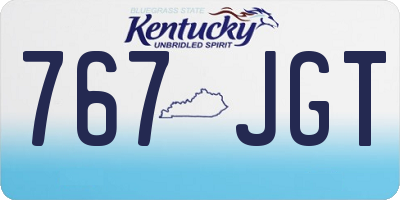KY license plate 767JGT